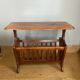 Vintage magazine rack with shelf, Solid cherry wood side table from the 1990s
