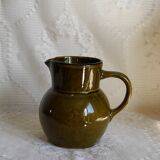 Green ceramic pitcher