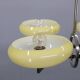 Art Deco nickel chandelier with champagne glass, Czechoslovakia 1930s