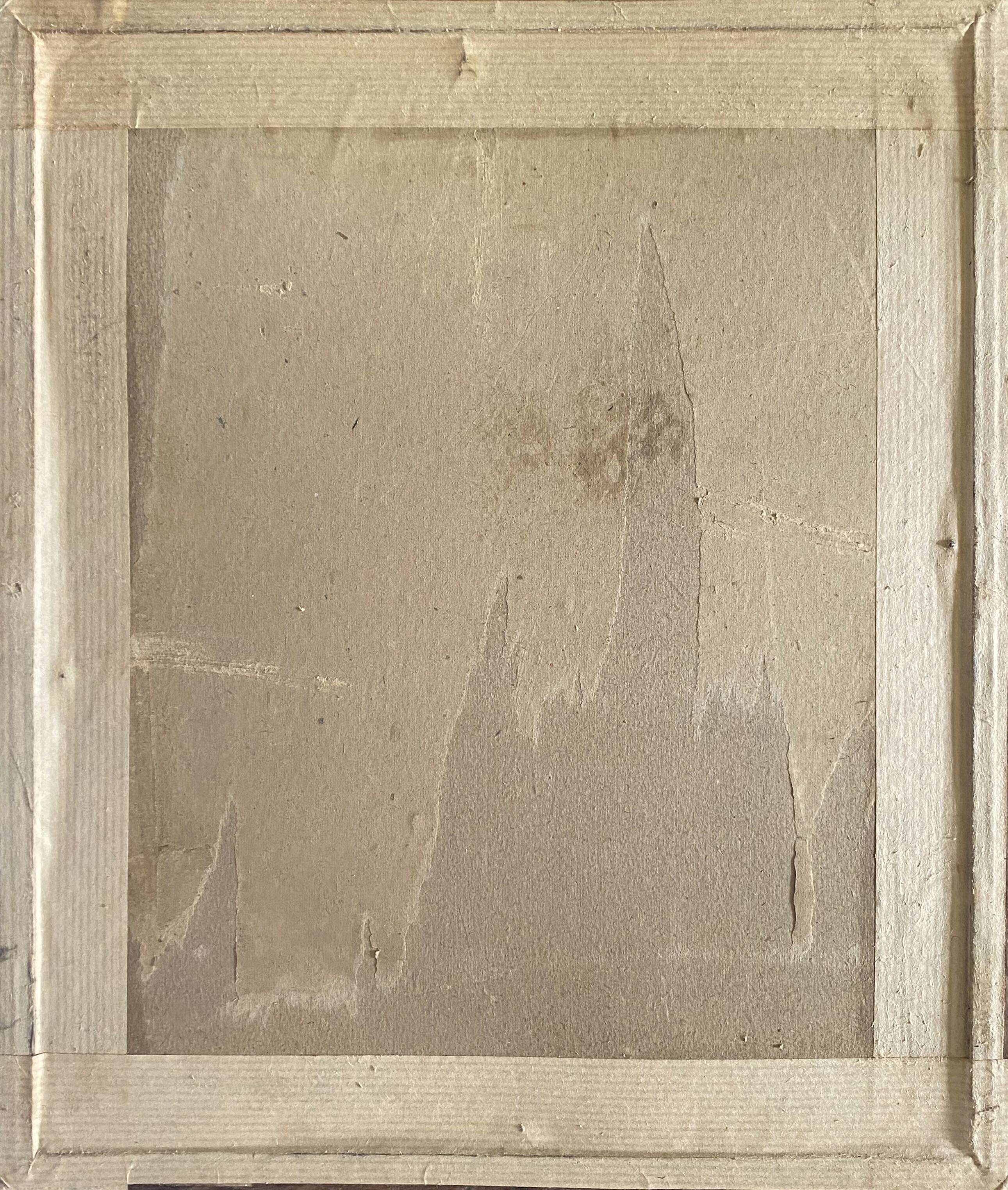 Watercolor painting XIX° "The path of the farm - Nivernais" & frame