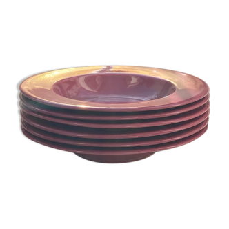 Set of 6 old soup plates