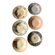 6 mismatched Terre de Fer soup plates from Digoin Sarreguemines