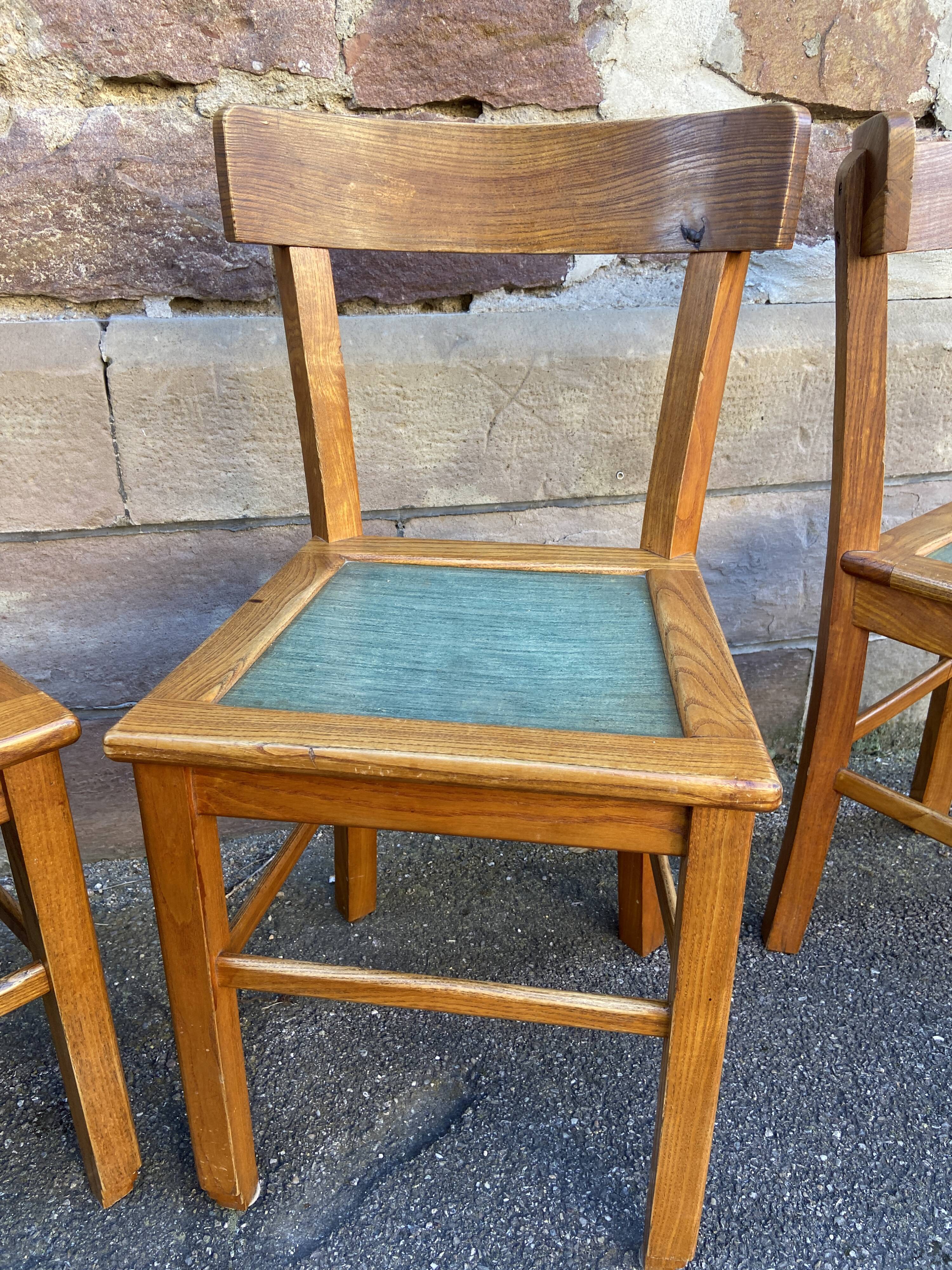 4 chairs bistrot 1950 design wood