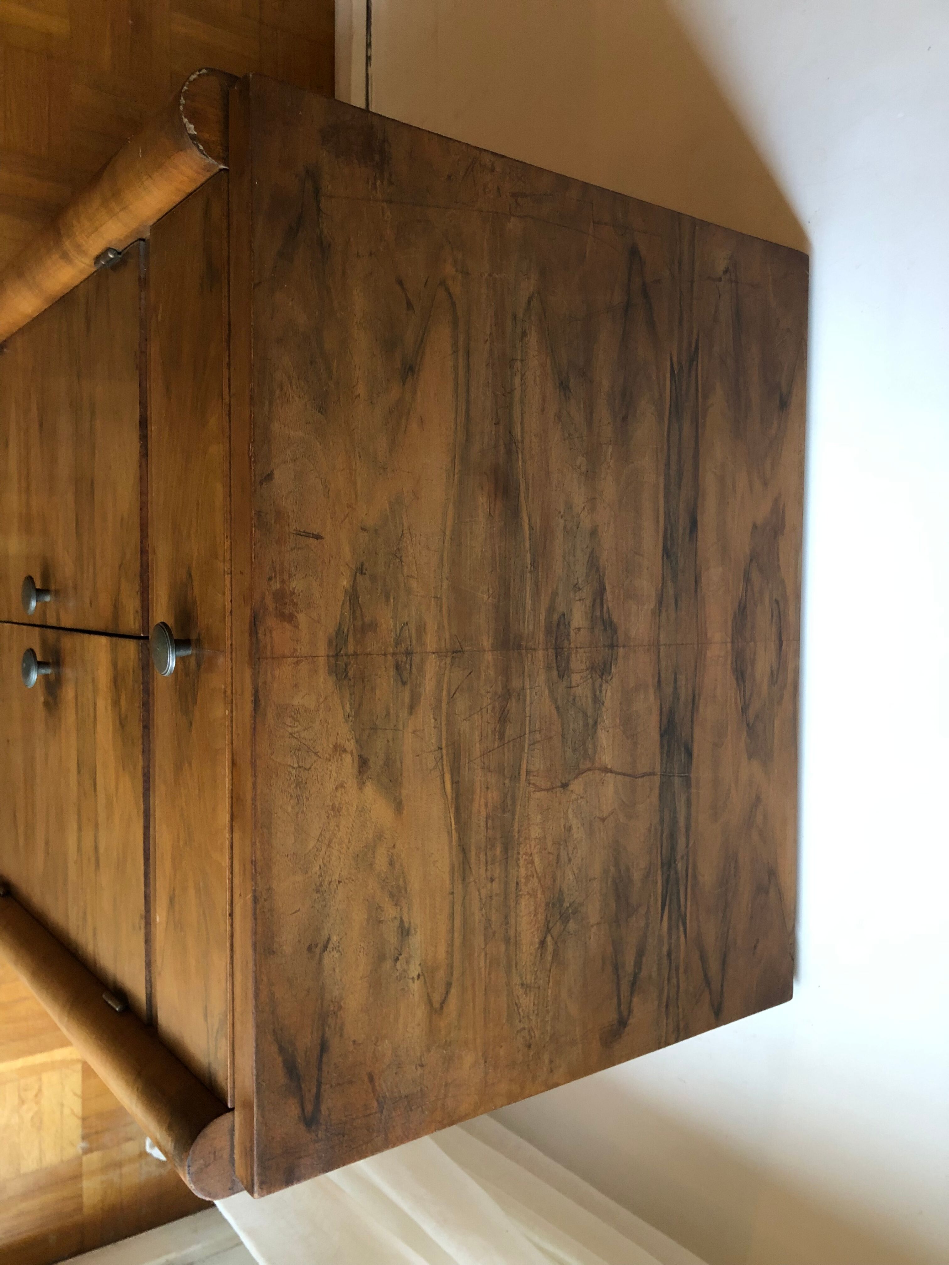 Art deco sideboard in walnut veneer