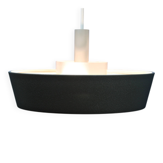 Dutch pendant light in black by Niek Hiemstra for Evolux, 1960s