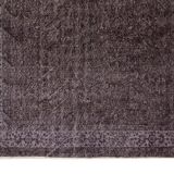 Floral pattern turkish handmade vintage wool area rug over-dyed in brown 195 x 268 cm