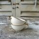 2 tasses et 2 sous-tasses Villeroy & Boch Mettlach ivoire et or