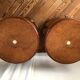 Pair of Art Deco bedside tables made of cedar magnifying glass