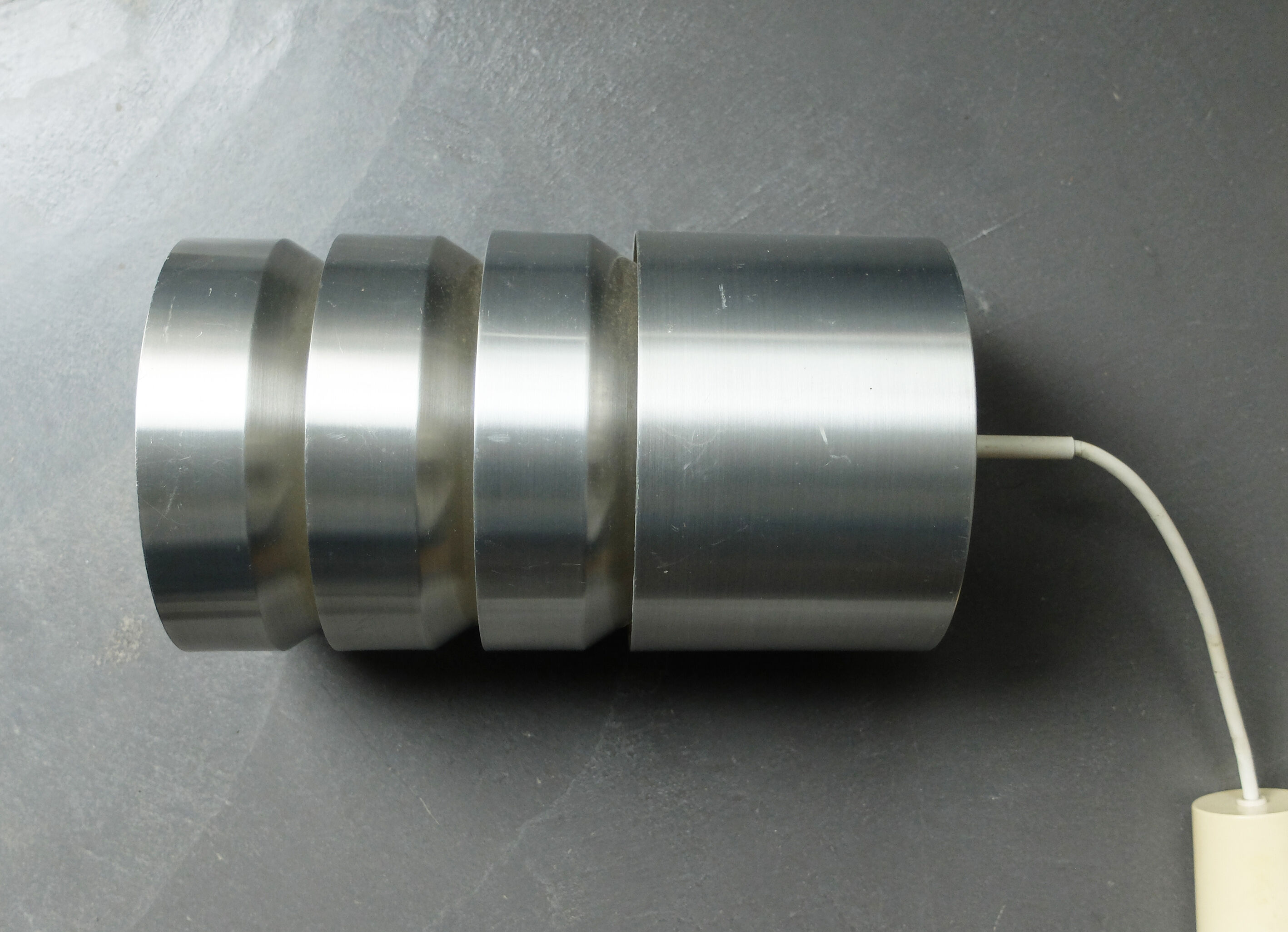 Brushed Aluminum hanging lamp, Germany, 1960s