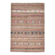 Tapis Kilim turc vintage rayé orange et bleu 5x8 170x245 cm