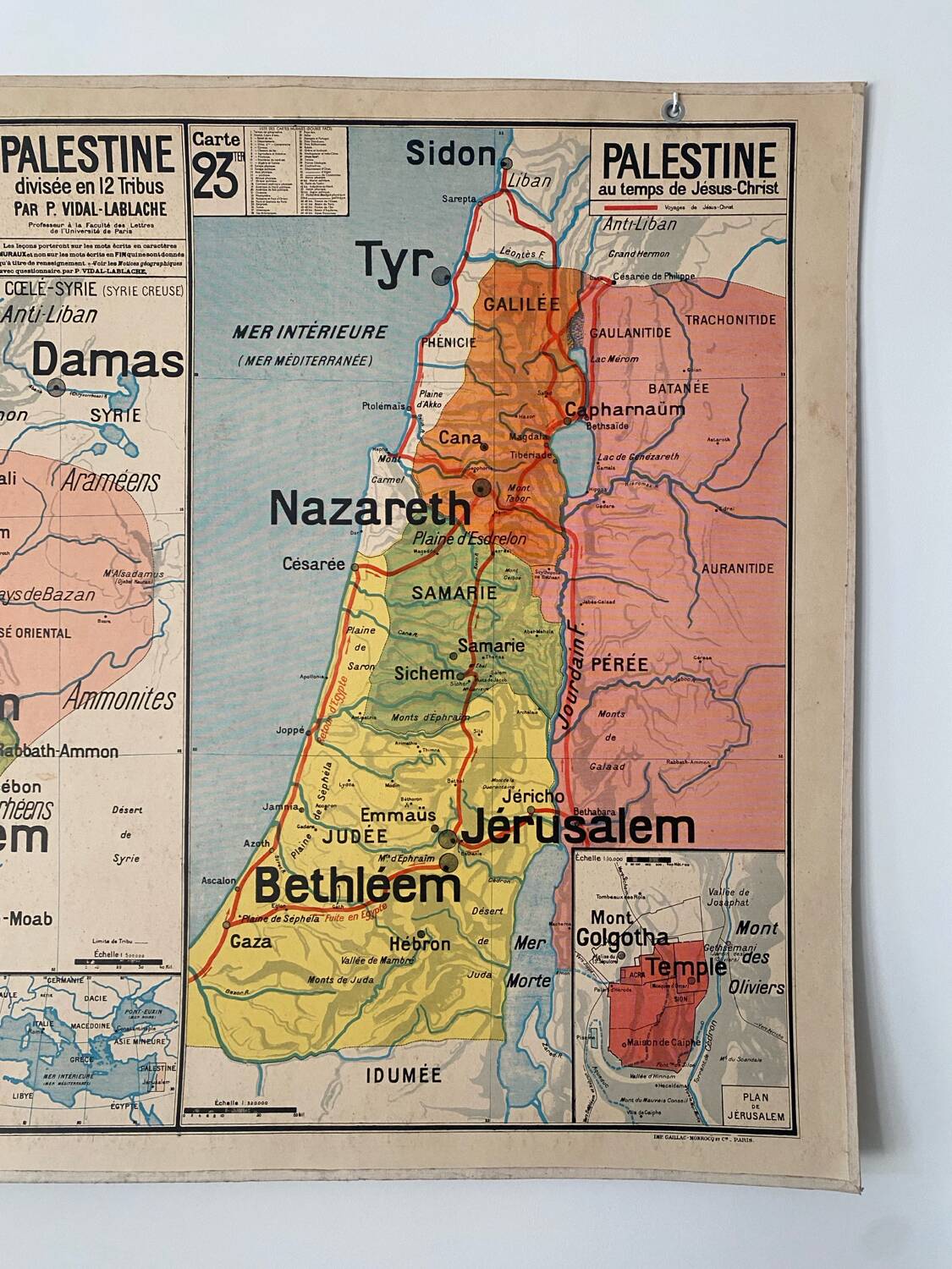 School map Vidal-Lablache No. 23 Palestine COLLECTOR