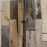 Pair of wooden ski & vintage ski poles year 1940