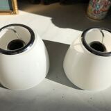 Pair of wall lights/White opal glass & Metal/Design Artémide/G Gismondi