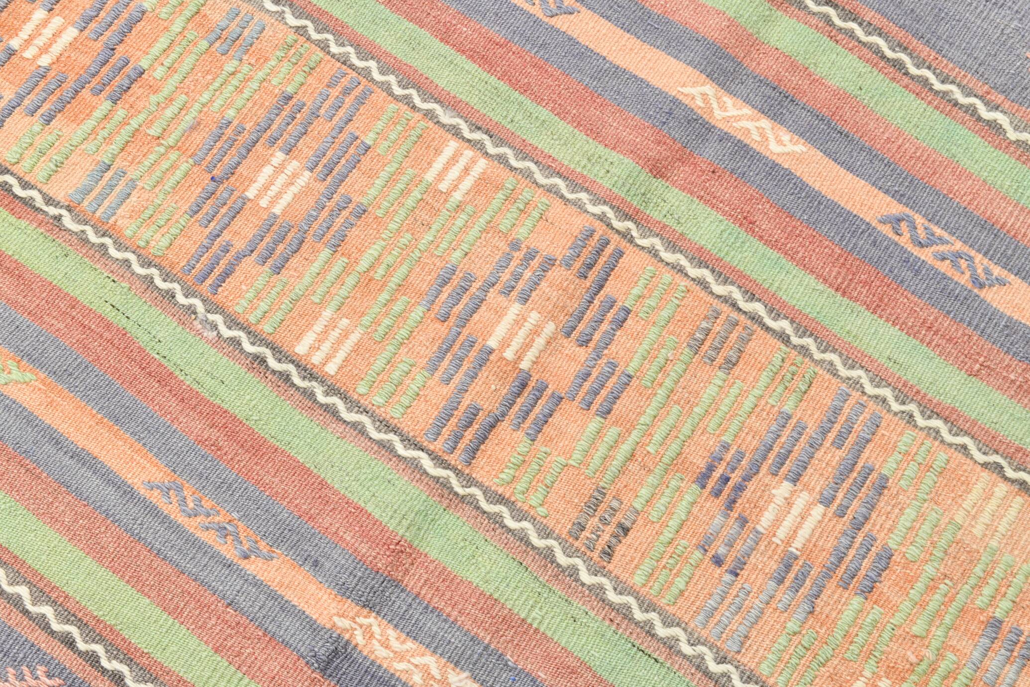 6x9 Modern Vintage Kilim Rug, 180x282Cm