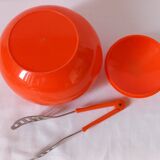 Vintage 70s orange ice bucket