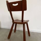 Set of 4 Imperial Loyalist brutalist wooden chairs, vintage 60s design