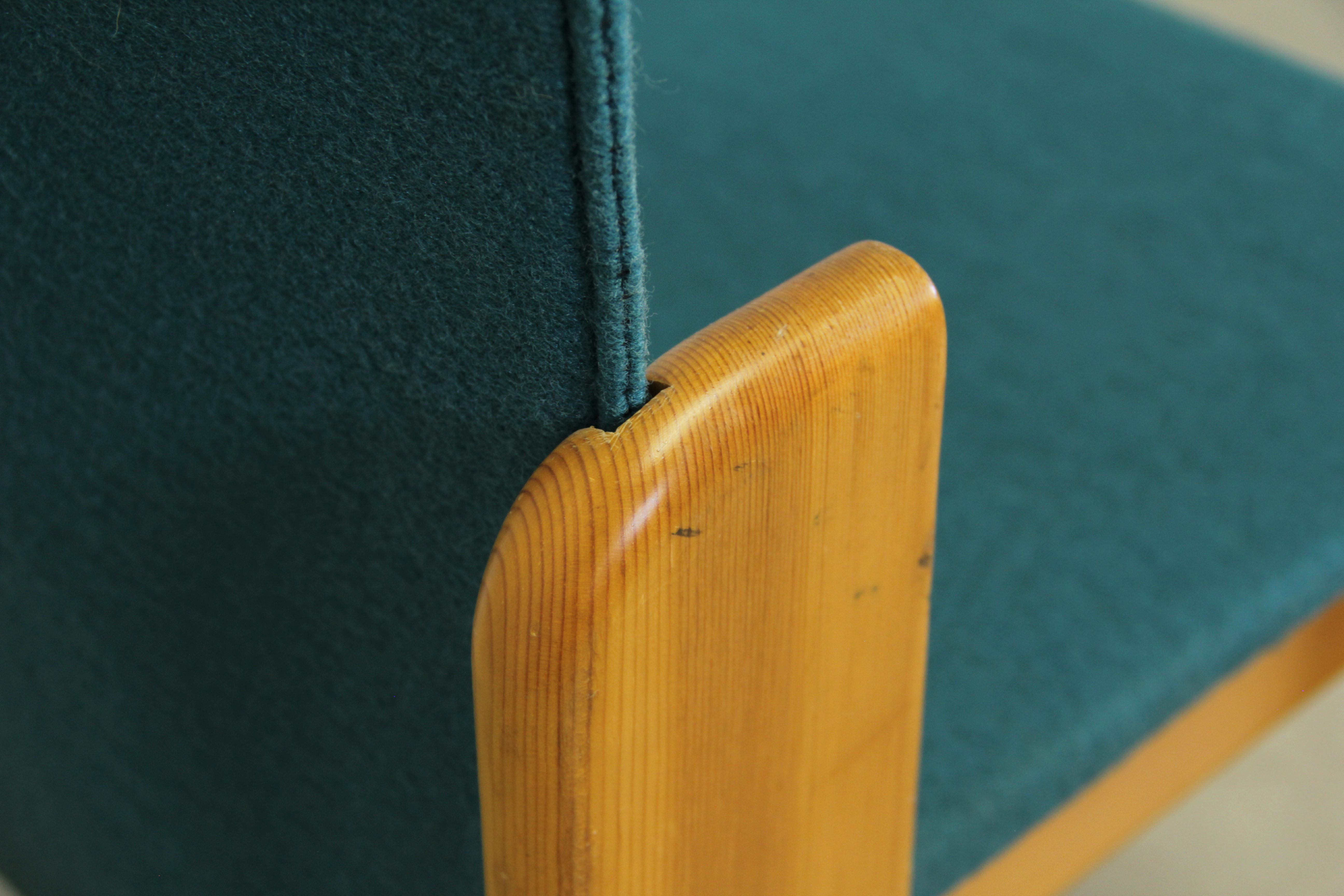 Side chair in pine and felt, Italy 1970s