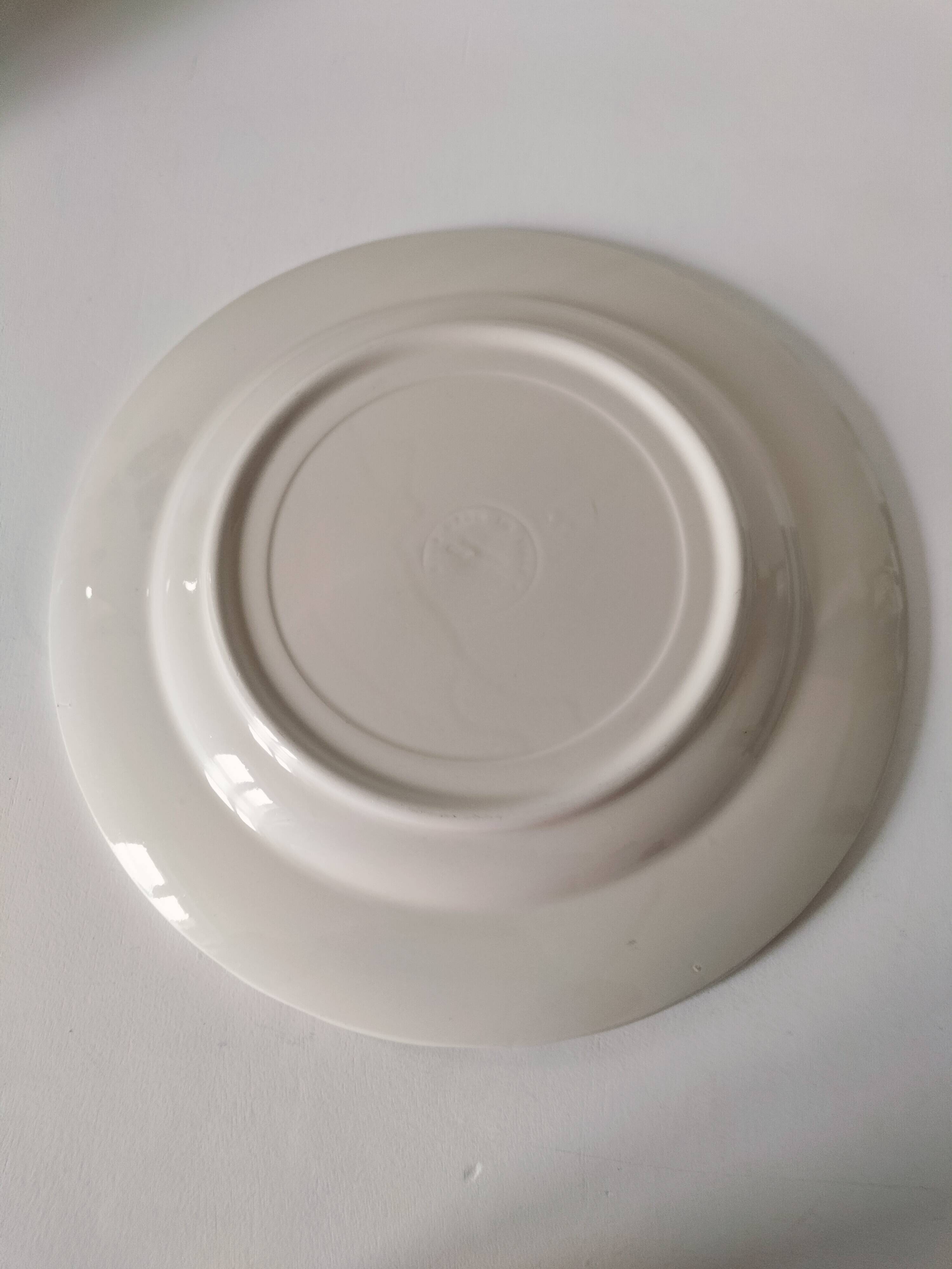 Large vintage Italian earthenware platter with cottage decoration – 1950s-1970s