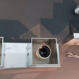 Pair of Spage Age 1970 chrome wall lights.