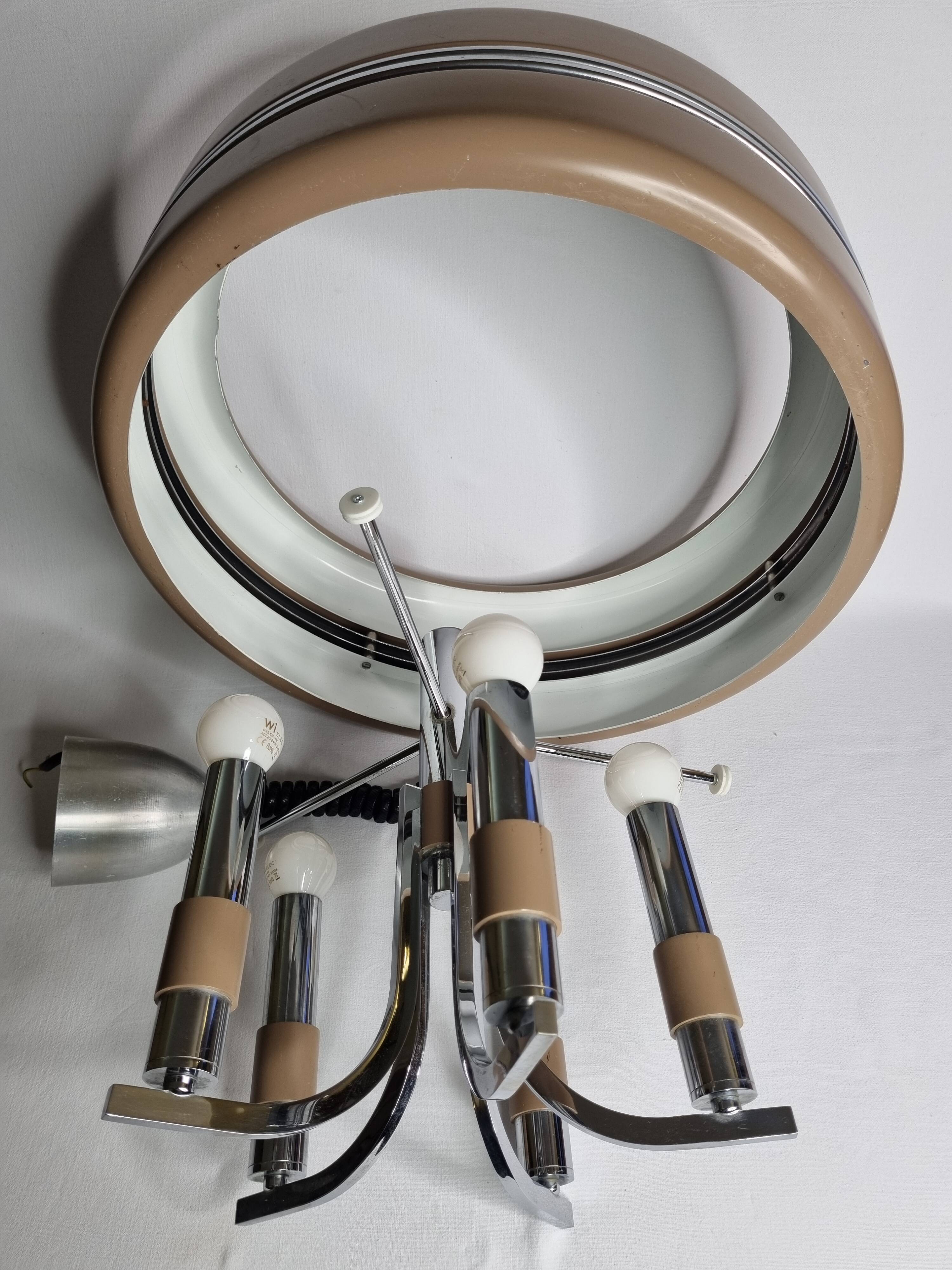 Space Age Rolly pendant light, Italian design, 70s