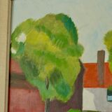 Framed oil on panel "Kopia" by TW, Sweden mid 20th century.