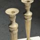 Pair of classic candlesticks in patinated gold metal H25