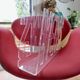 "News" magazine rack in transparent plexiglass, 1980s, vintage.