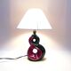 Lampe de chevet céramique rouge et noir 8 Vallauris années 50 1950 vintage