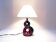 Red and black ceramic bedside lamp 8 Vallauris 50s 1950 vintage