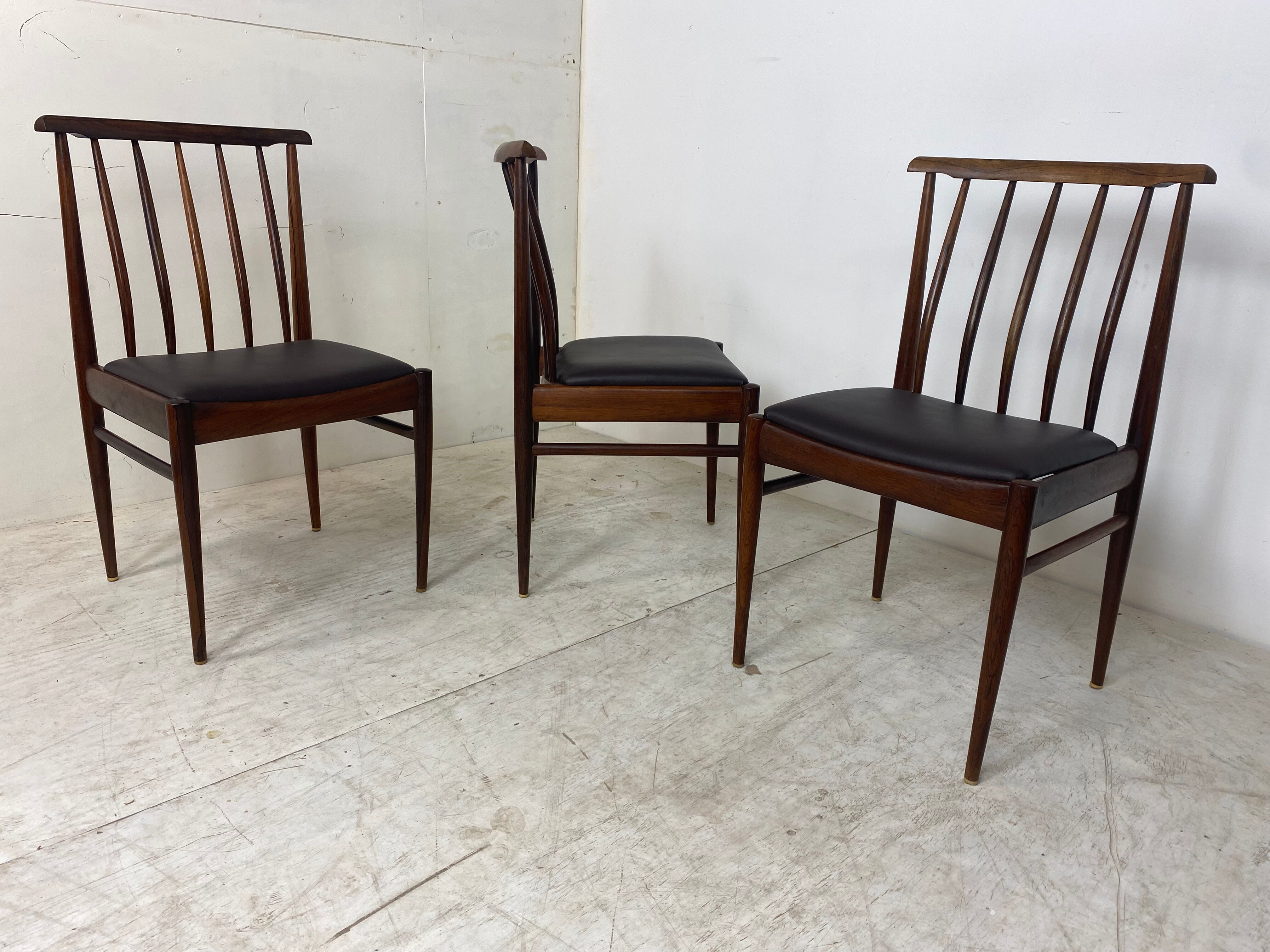 Chaises de salle à manger scandinaves, années 1960, Ensemble de 3