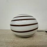 Swirl Zebra table lamp murano glass , 1970’s