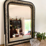 Louis philippe antique mirror with marbled plate