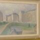 Original Swedish oil painting on canvas "Silent Houses" – vintage and framed