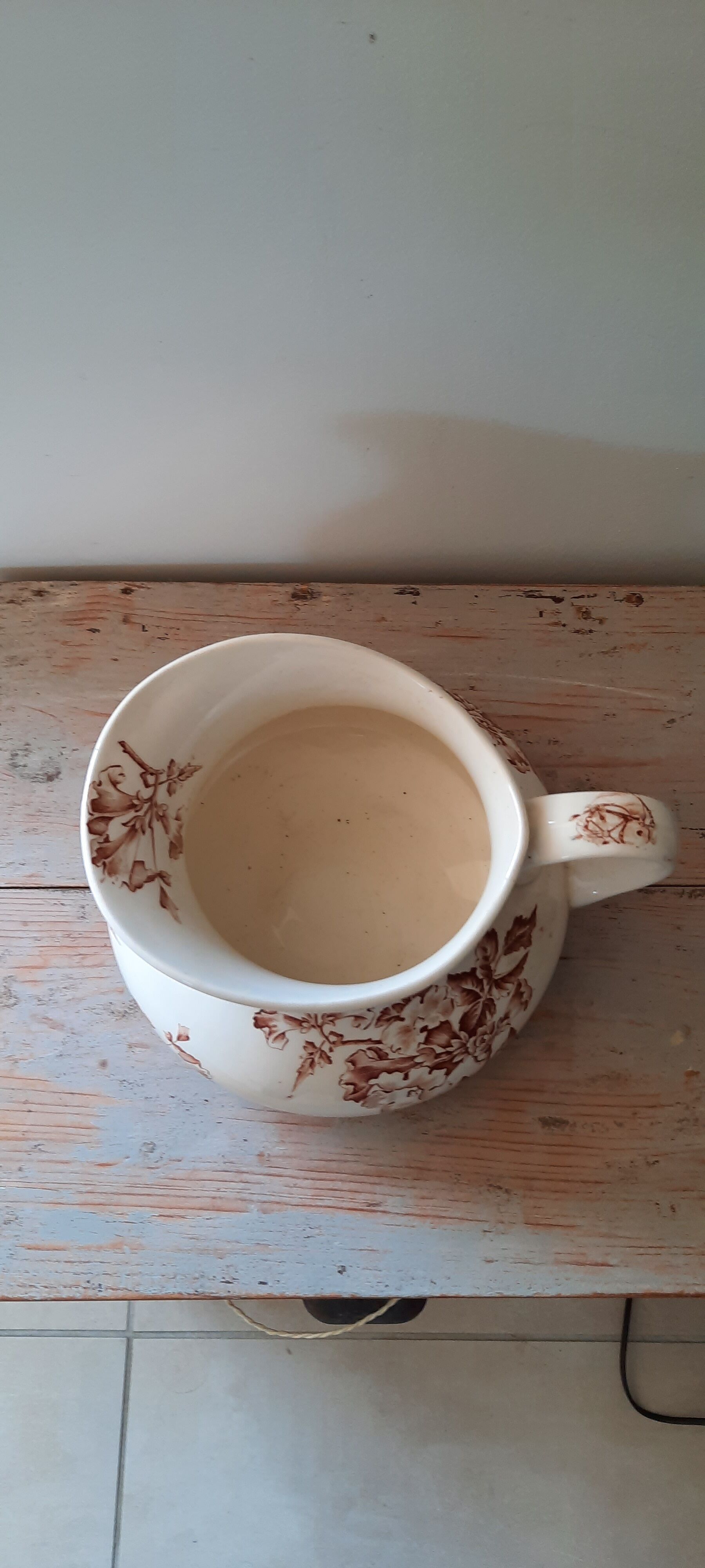 Broc de toilette ancien Jasmin de Luneville