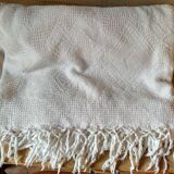 Bedspread in woven white cotton, single bed