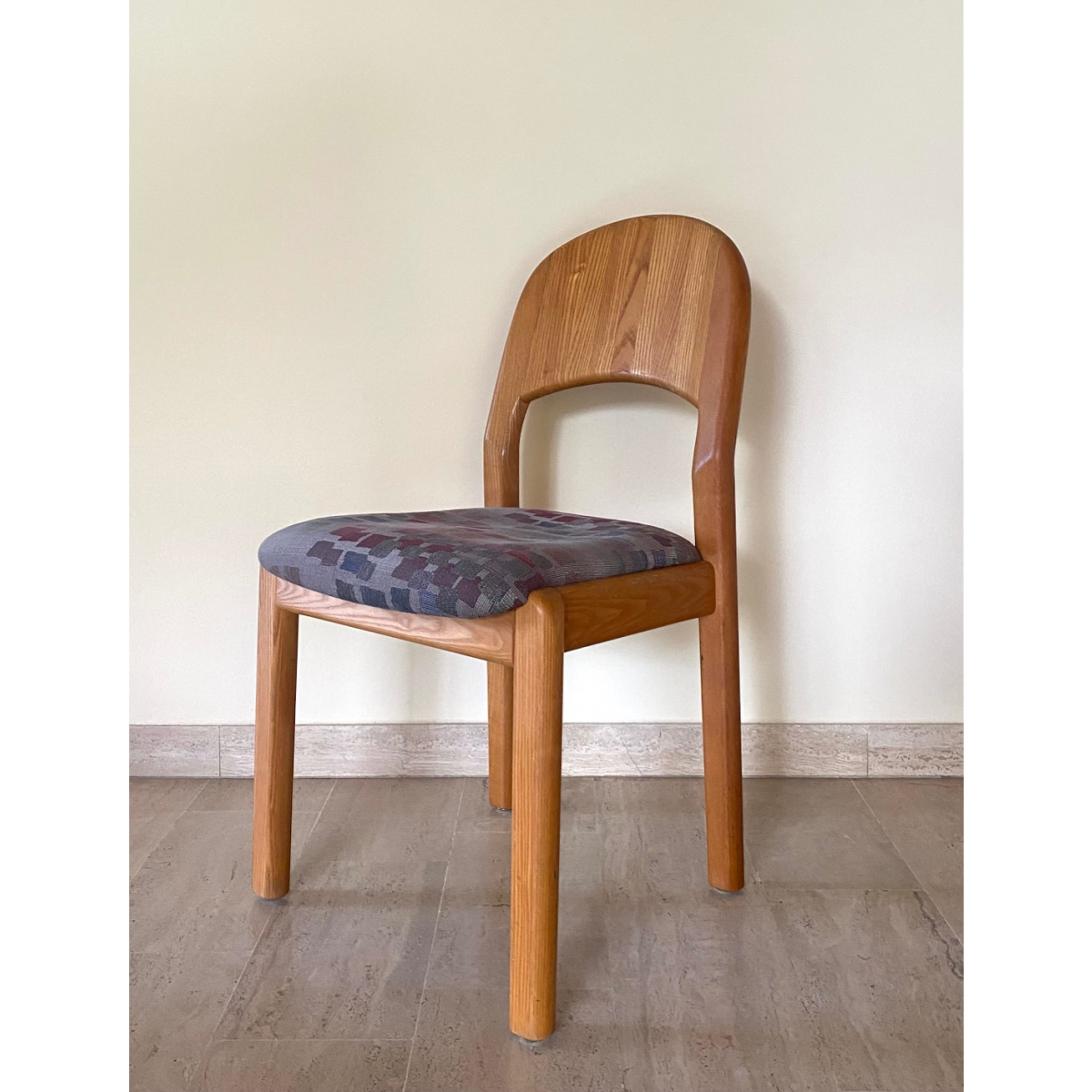 Set of solid wood armchairs and chairs by Dylund, 1970