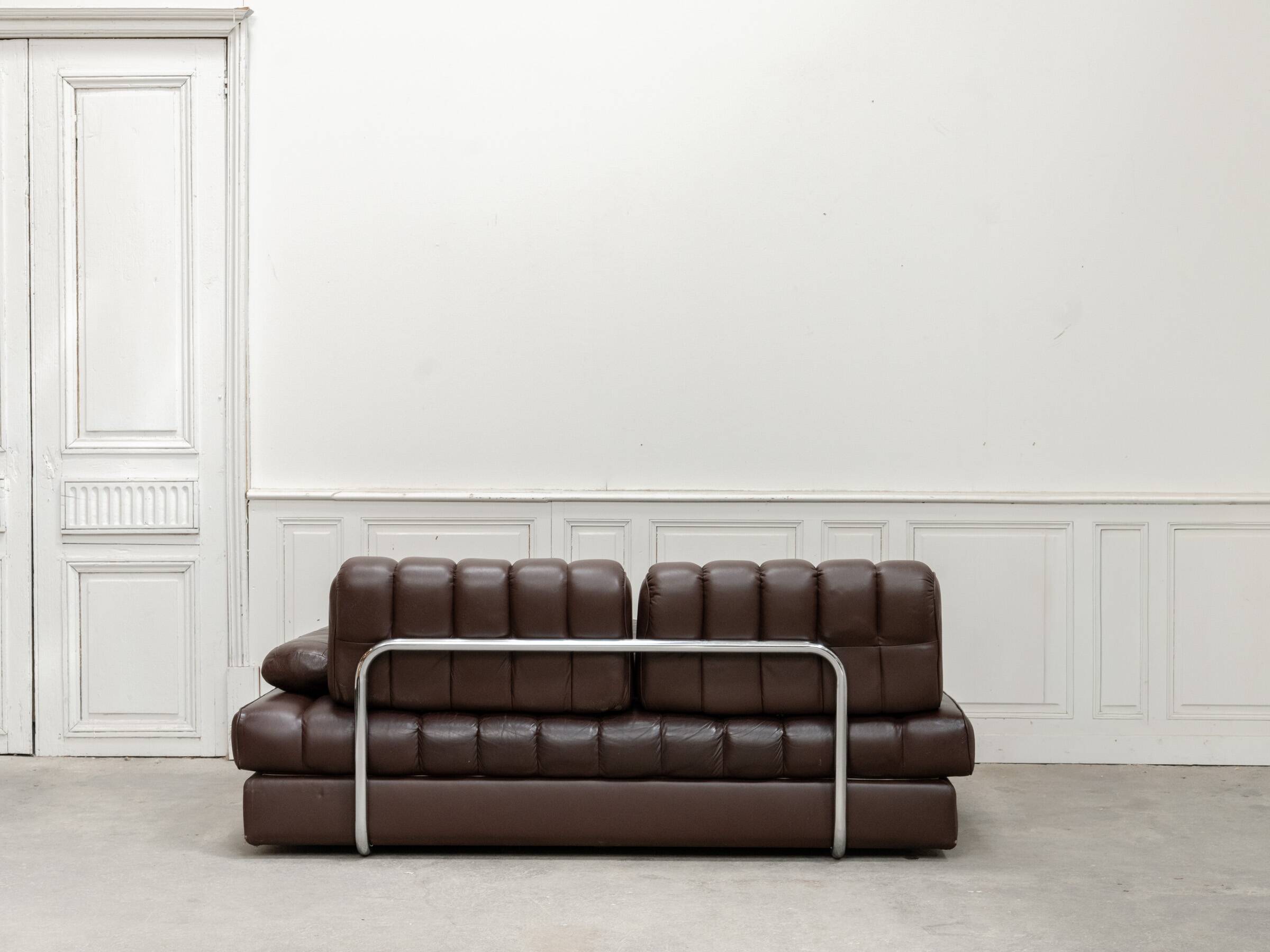 Canapé vintage DS 85 en cuir marron par De Sede 1980