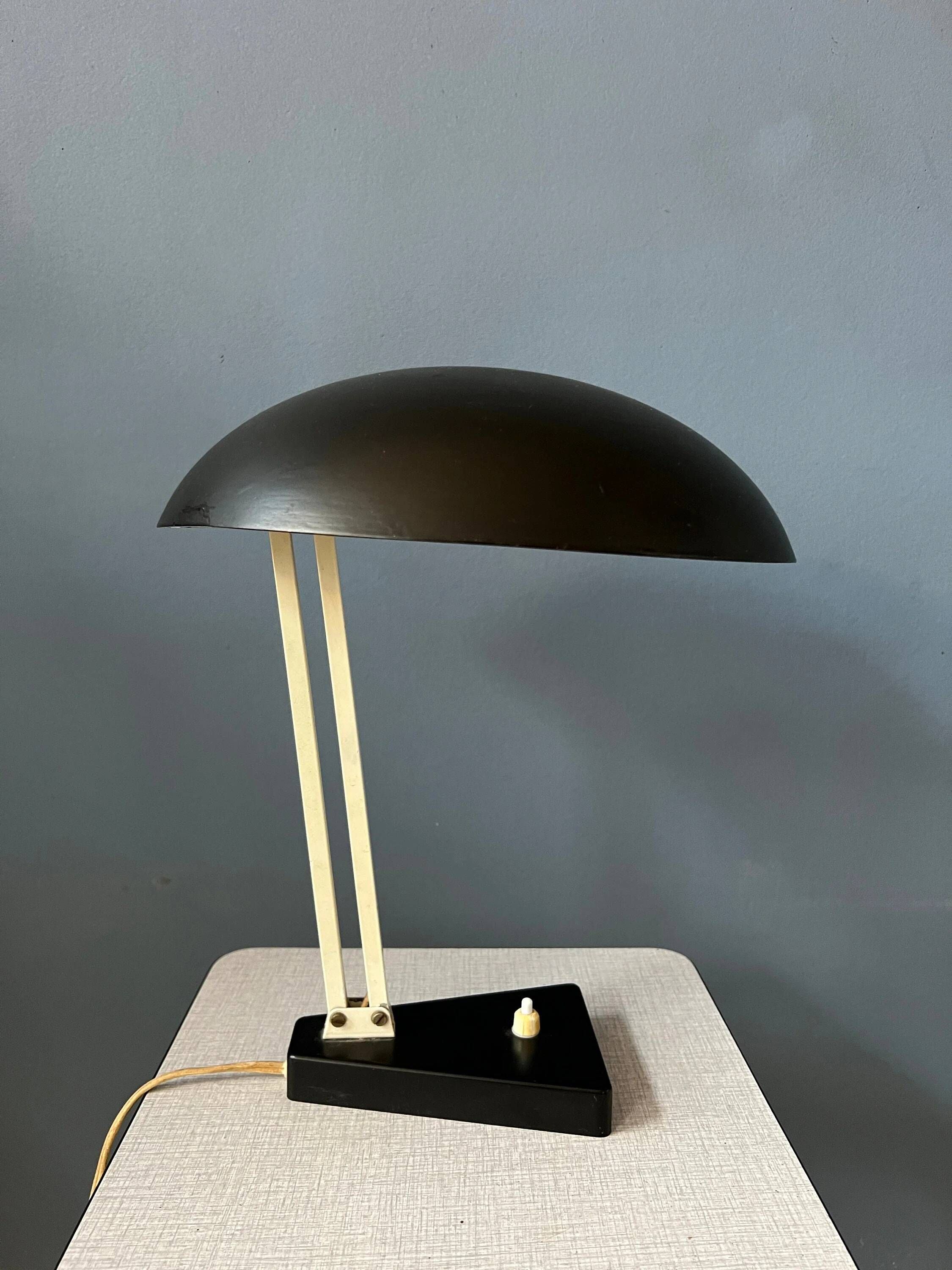 Vintage black flexible desk lamp by Hala, Bauhaus style