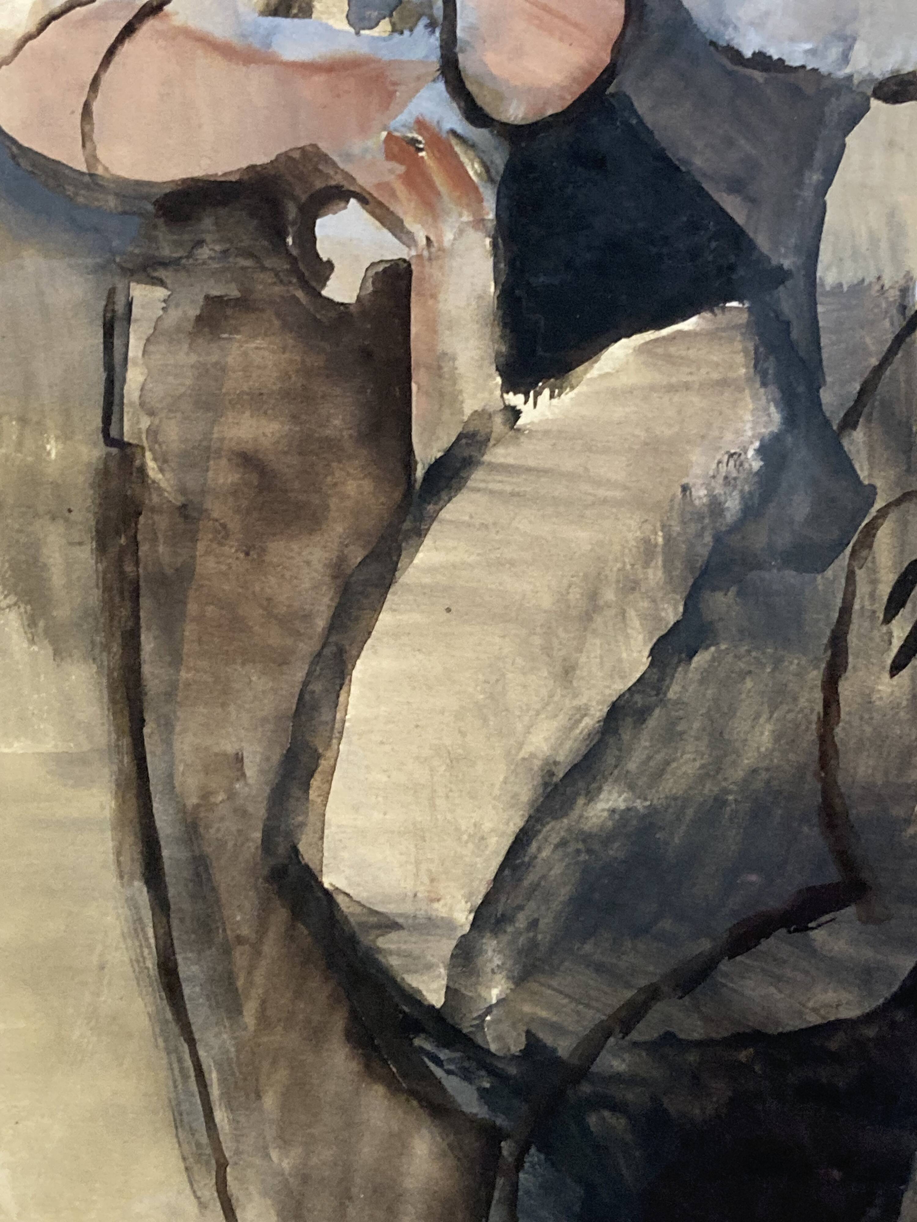 Manolo Ruiz-Pipó (1929-1998), Biotin Couple, watercolor and gouache, 1959