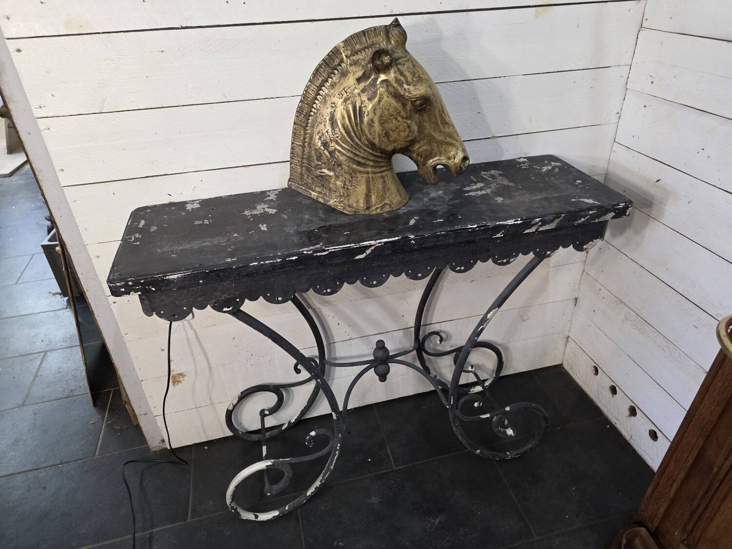 Massive wrought iron console from the 20th century.