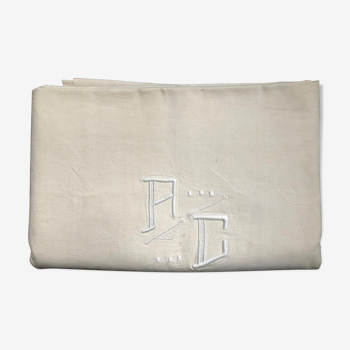 Old linen sheet monogram A C