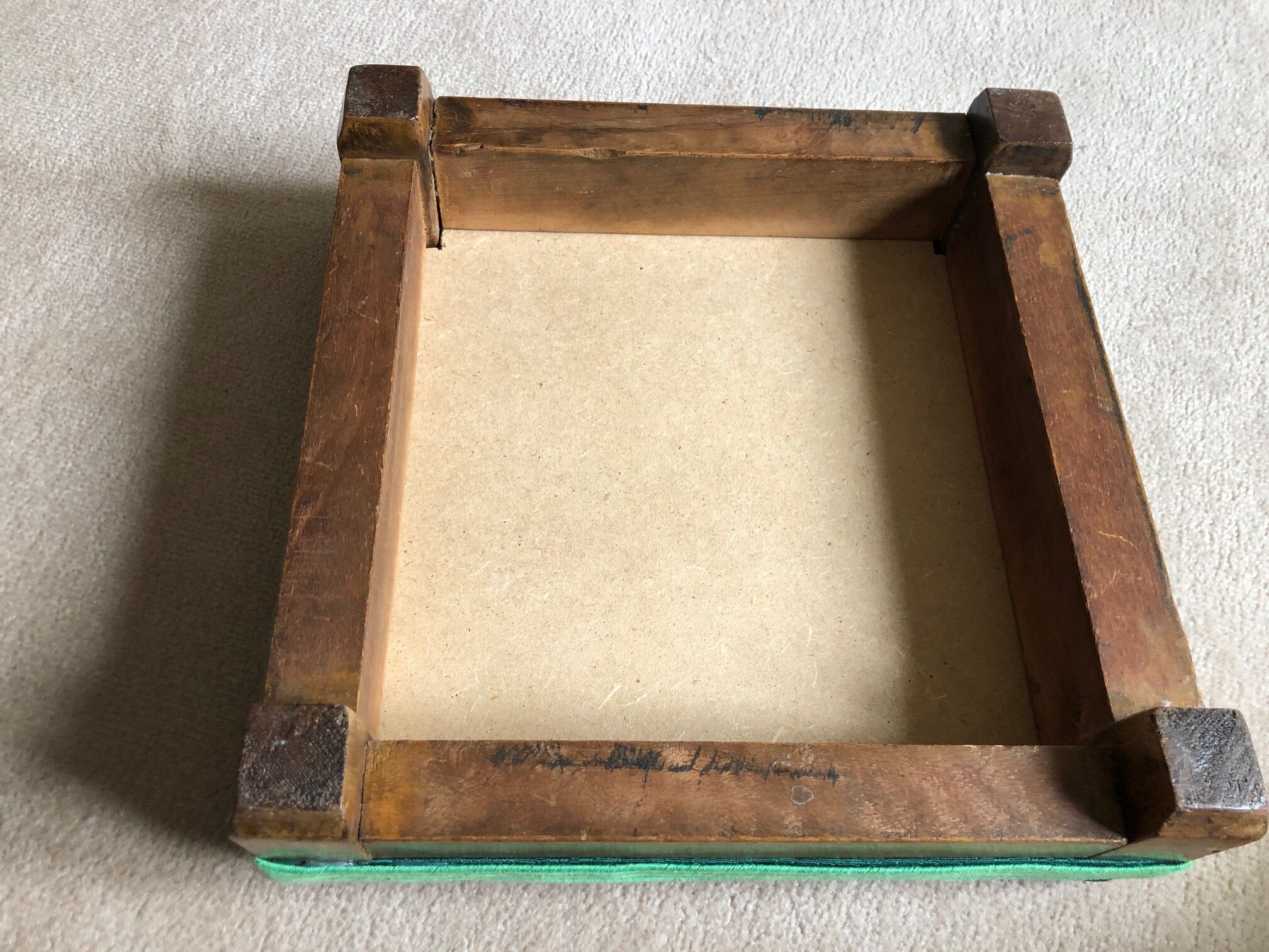 Walking foot rests foot old tapestry