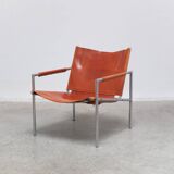 Cognac leather 'SZ02' lounge chair by Martin Visser for 't Spectrum, 1960