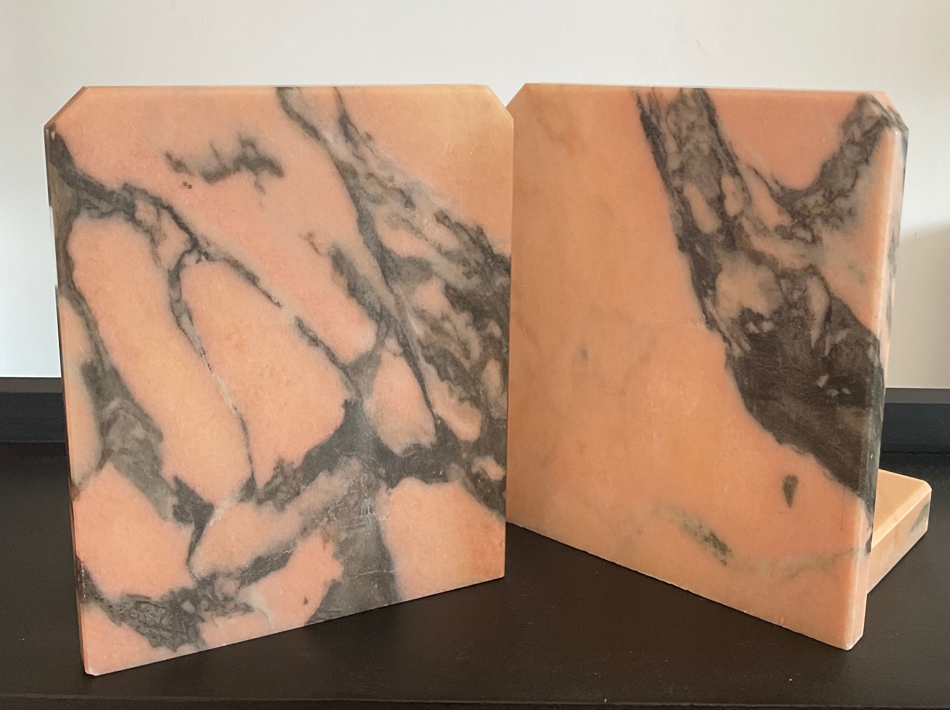 Pair of Art Deco marble bookends