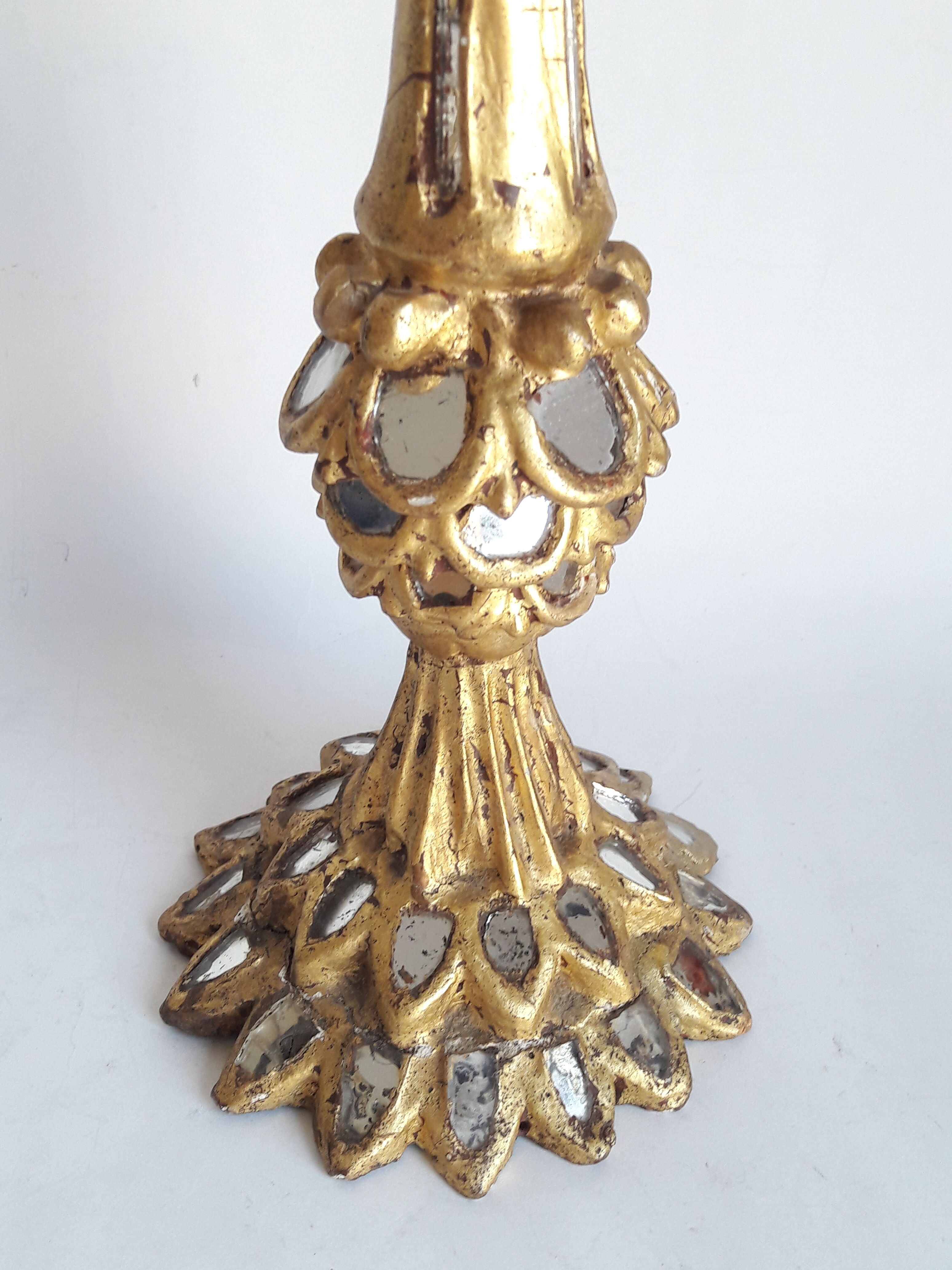 Lamp foot gilded wood