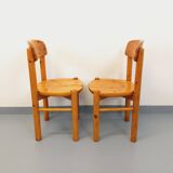 Set of 2 vintage Scandinavian chairs by Rainer Daumiller in pine from the 1960s.