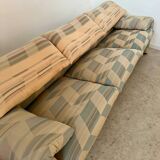 Ancien canapé Maralunga 3 places design italien des années 70 Cassina tissu patchwork