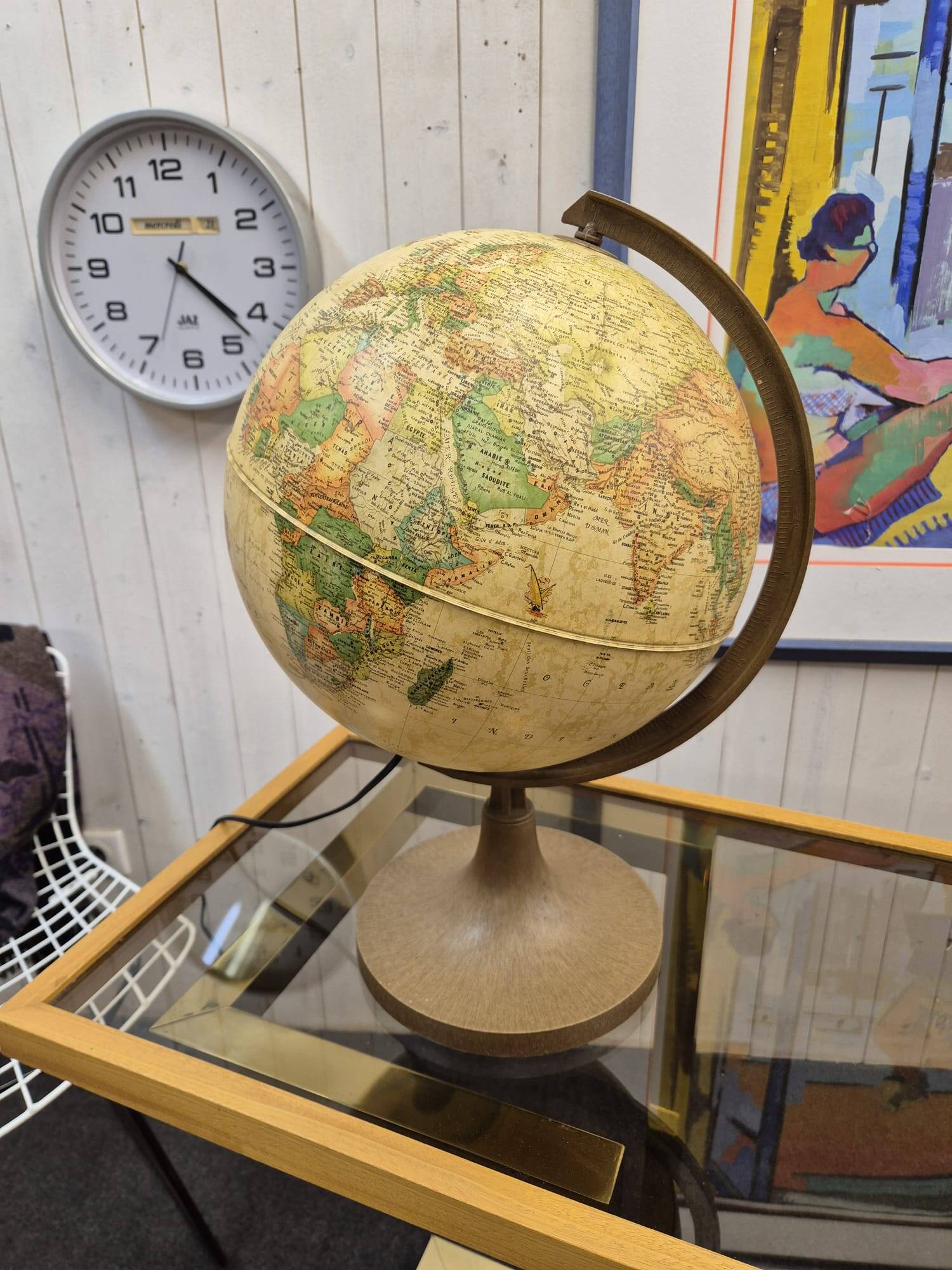 Old illuminated globe