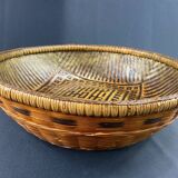 China woven bamboo rice or tea basket late 19th century early 20th century