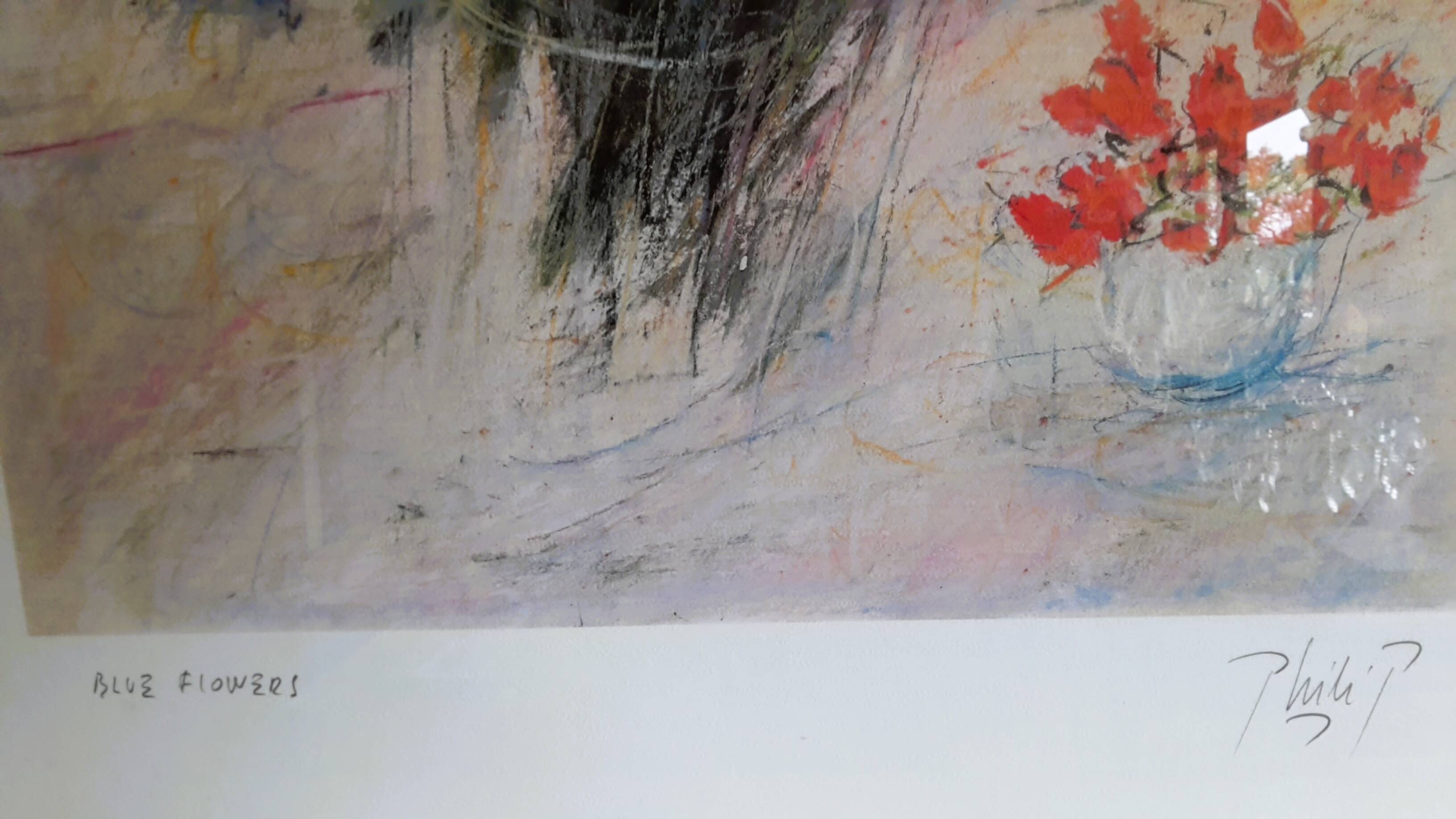 Wildflower bouquet, printed poster on vellum paper.